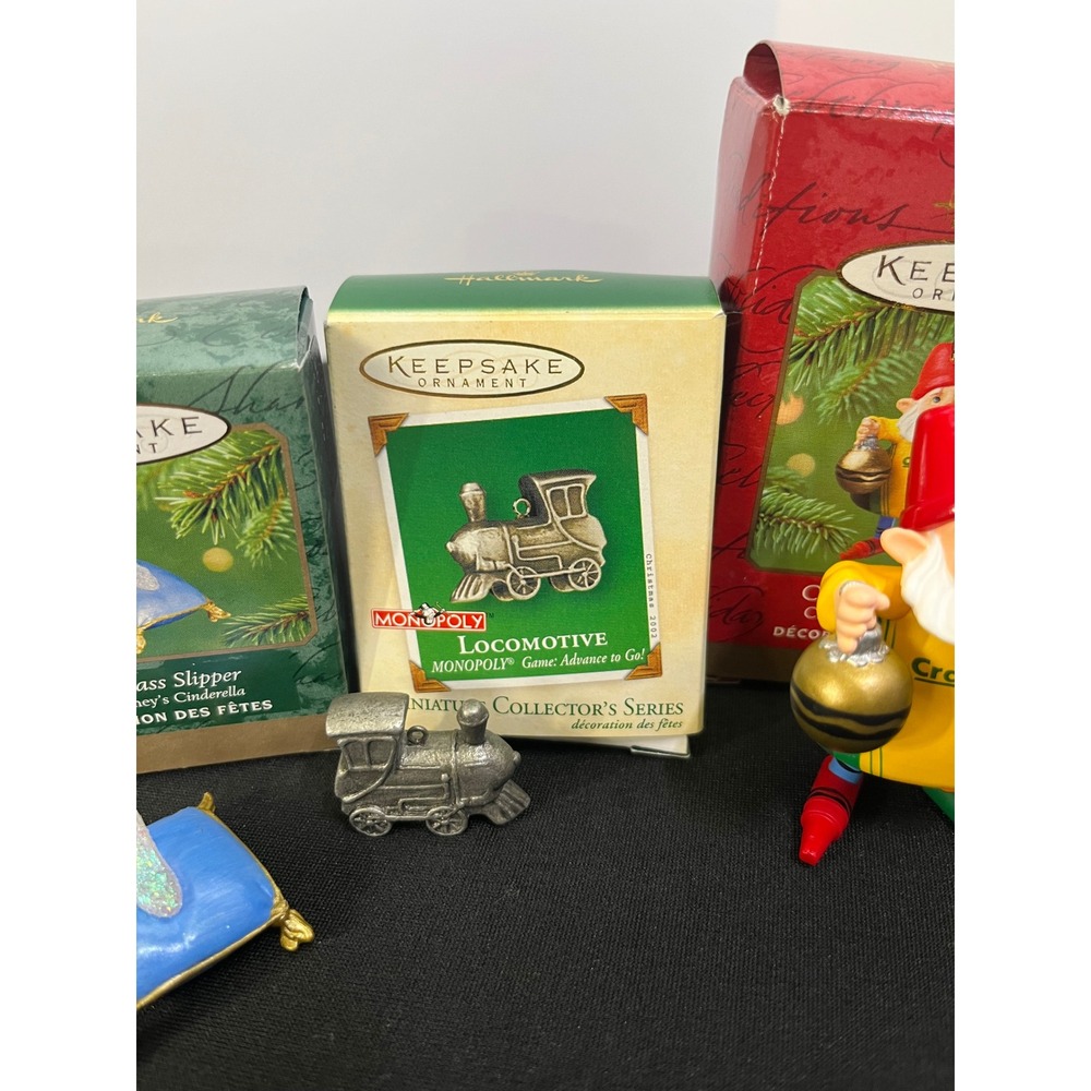 Lot of 8 Hallmark Keepsake Ornaments Disney Crayola Monopoly Miniature Vintage - Picture 3 of 16